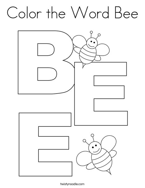 Color the Word Bee Coloring Page