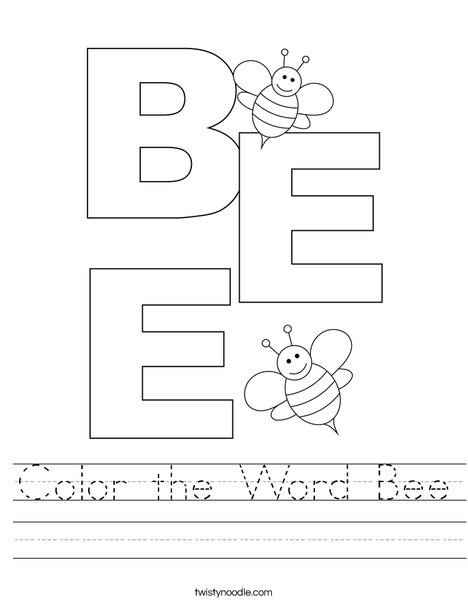 Color the Word Bee Worksheet