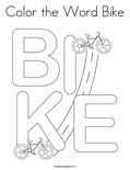 Color the Word Bike Coloring Page