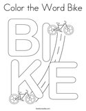 Color the Word Bike Coloring Page