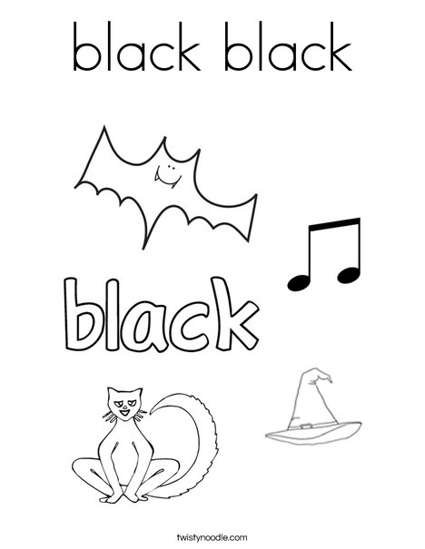 Color the Word Black Coloring Page