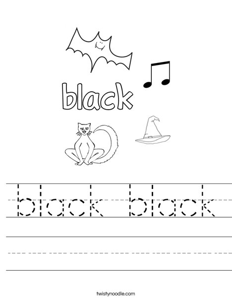 Color the Word Black Worksheet