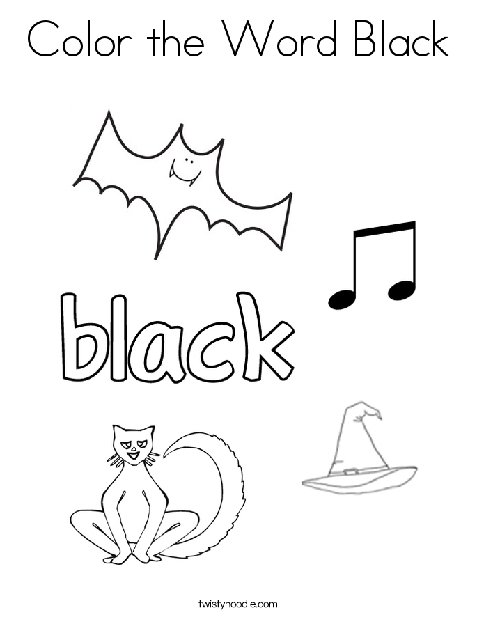 Color the Word Black Coloring Page - Color The Word Black Coloring Page 