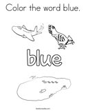 Color the word blue Coloring Page