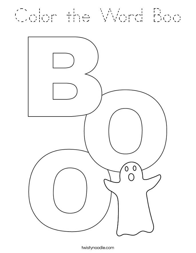 Color the Word Boo Coloring Page