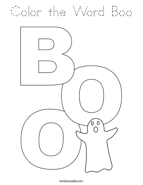 Color the Word Boo Coloring Page