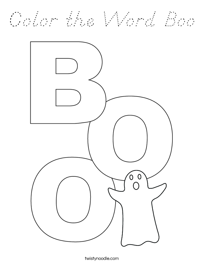 Color the Word Boo Coloring Page