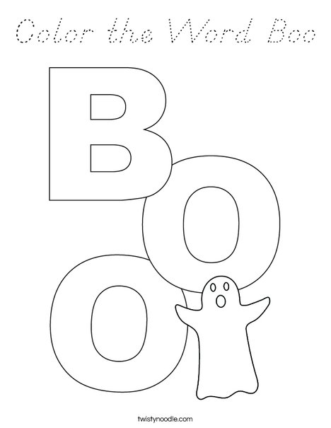 Color the Word Boo Coloring Page