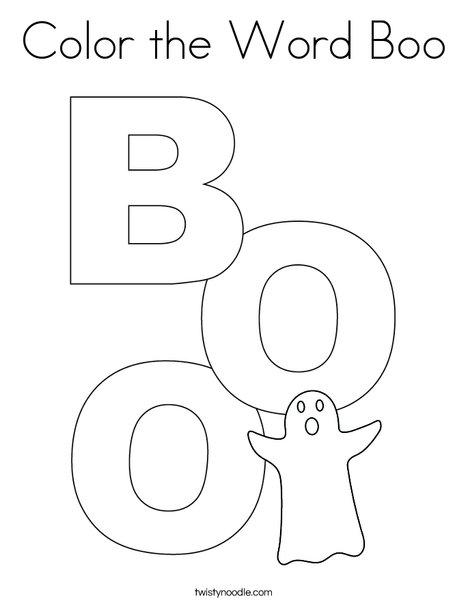 Color the Word Boo Coloring Page