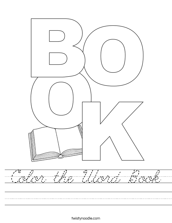 Color the Word Book Worksheet