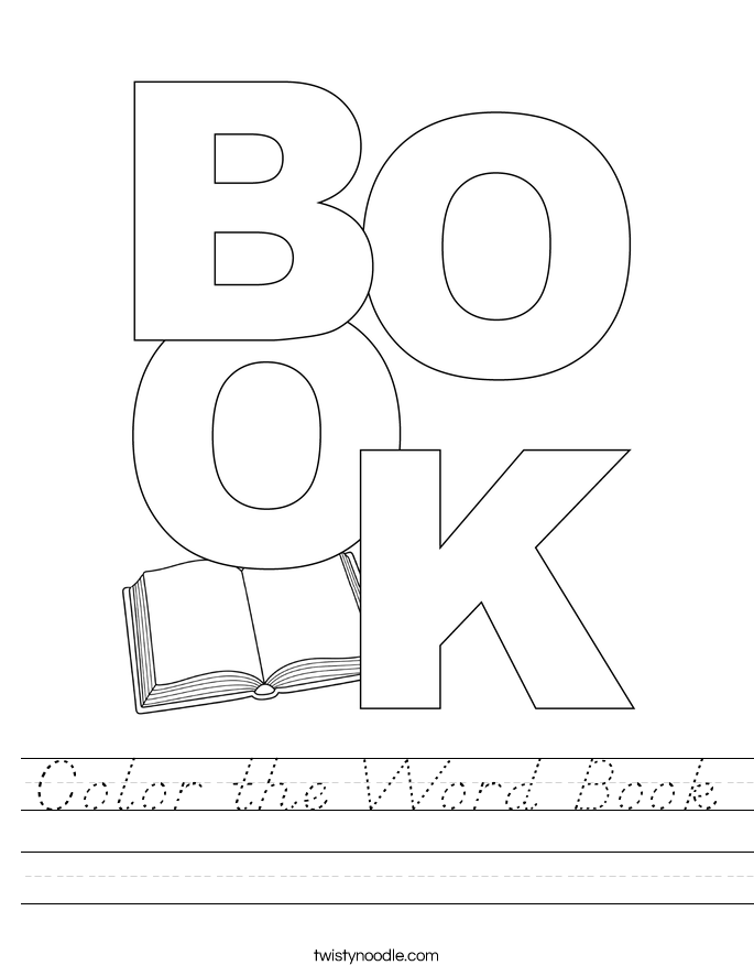 Color the Word Book Worksheet