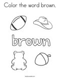 Color the word brown. Coloring Page