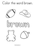 Color the word brown Coloring Page