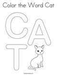 Color the Word Cat Coloring Page