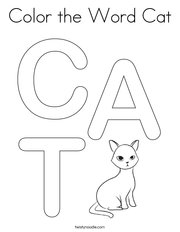 Color the Word Cat Coloring Page