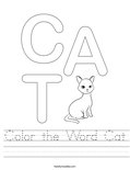 Color the Word Cat Worksheet
