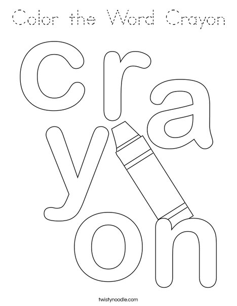 Color the Word Crayon Coloring Page