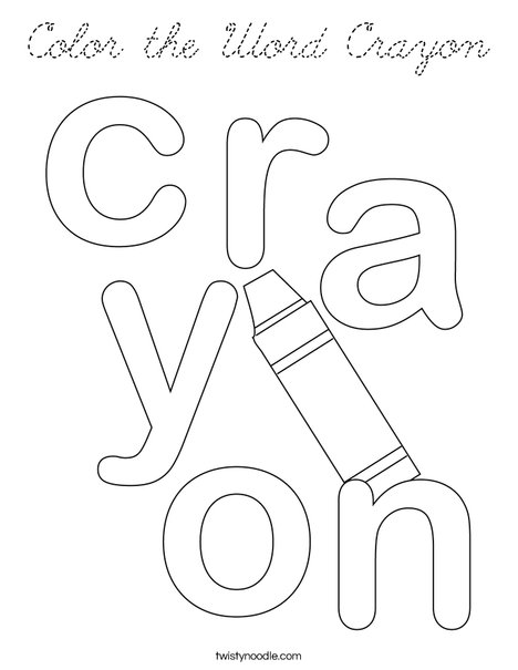 Color the Word Crayon Coloring Page