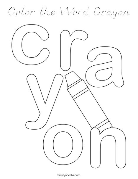 Color the Word Crayon Coloring Page
