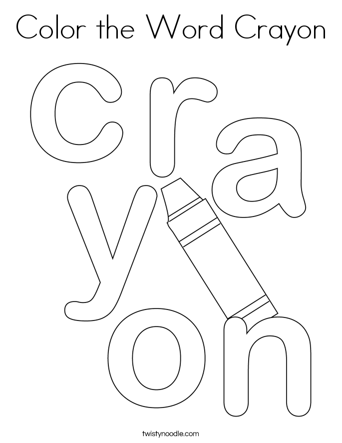 Color the Word Crayon Coloring Page
