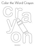 Color the Word Crayon Coloring Page