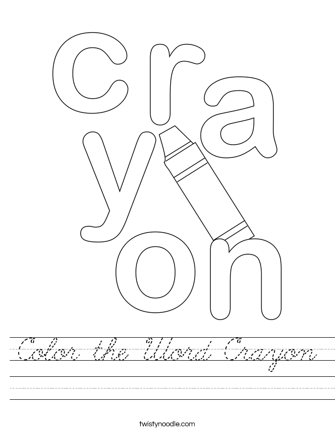 Color the Word Crayon Worksheet