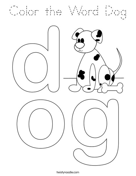 Color the Word Dog Coloring Page