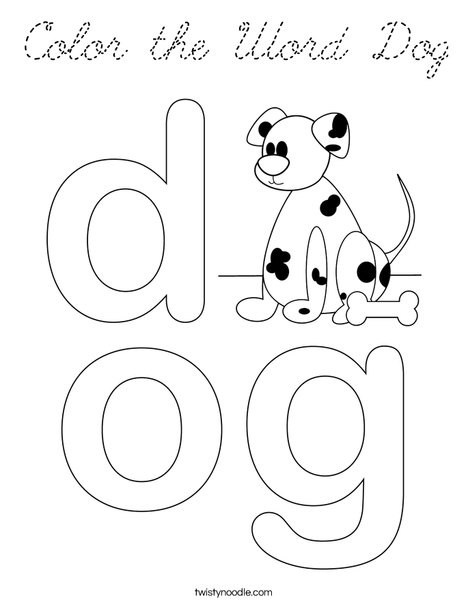 Color the Word Dog Coloring Page
