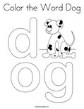 Color the Word Dog Coloring Page