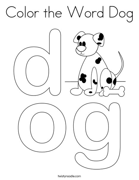 Color the Word Dog Coloring Page