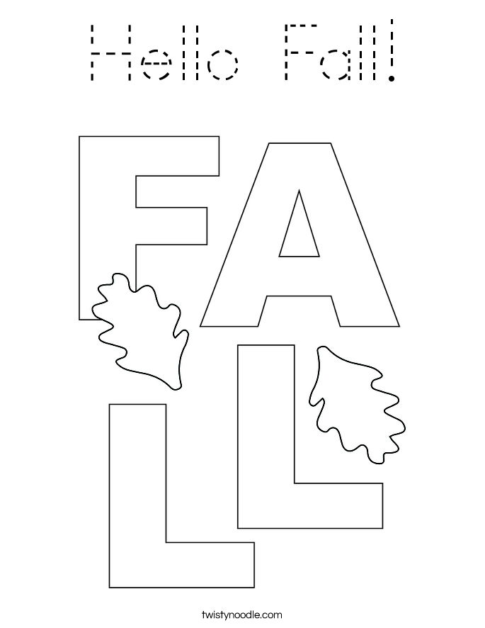 Hello Fall! Coloring Page
