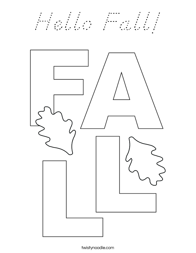 Hello Fall! Coloring Page