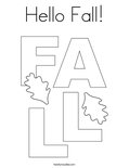 Hello Fall! Coloring Page