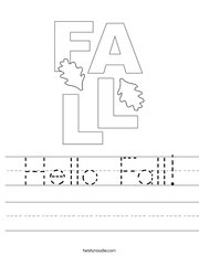 Hello Fall Handwriting Sheet