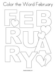 Color the Word February Coloring Page