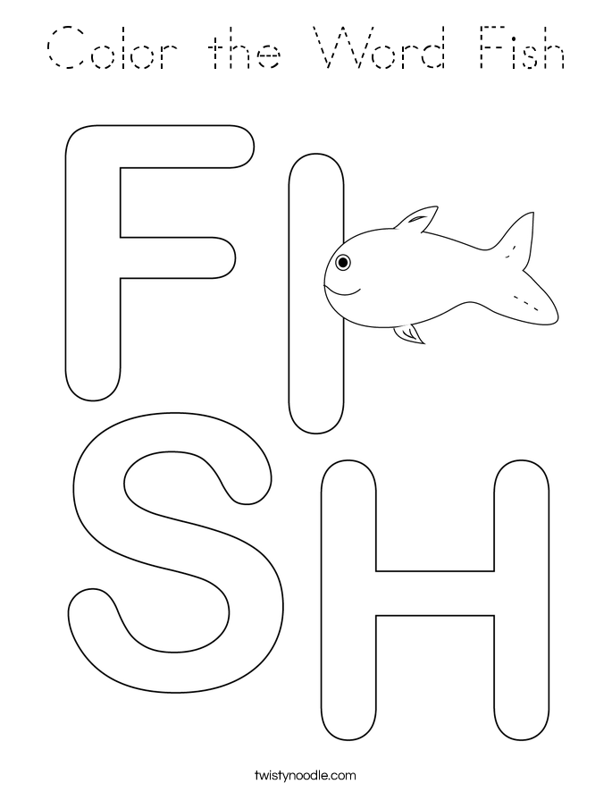 Color the Word Fish Coloring Page
