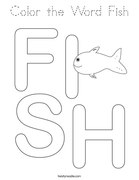 Color the Word Fish Coloring Page