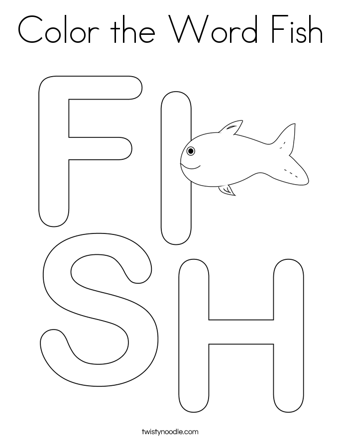 Color the Word Fish Coloring Page