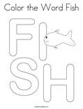 Color the Word Fish Coloring Page