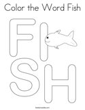 Color the Word Fish Coloring Page