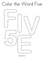 Color the Word Five Coloring Page