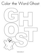 Color the Word Ghost Coloring Page