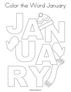 Color the Word January Coloring Page