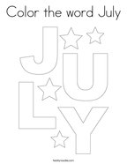 Color the word July Coloring Page