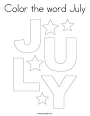 Color the word July Coloring Page