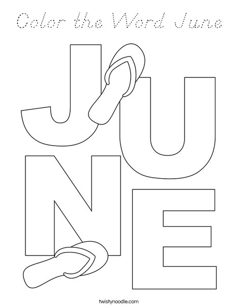 Color the Word June Coloring Page