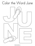 Color the Word June Coloring Page
