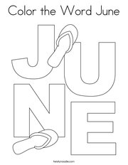 Color the Word June Coloring Page