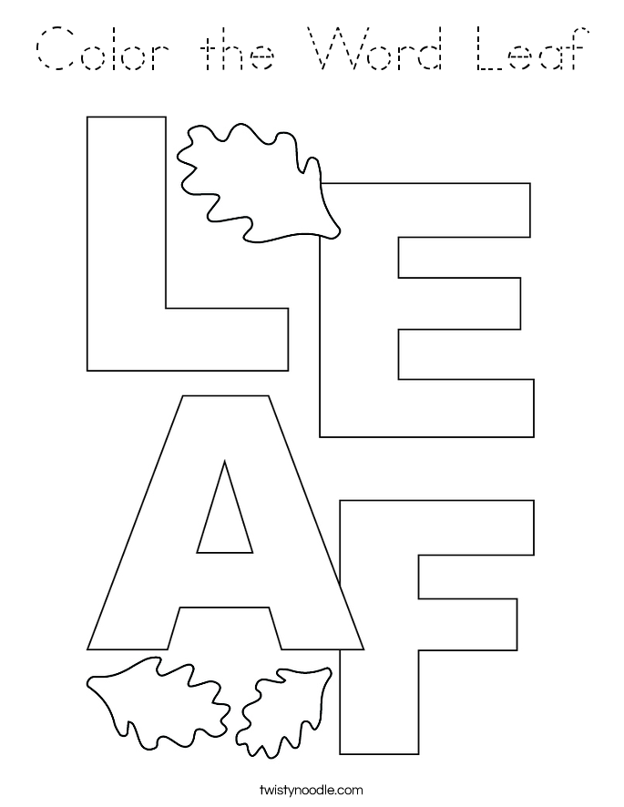 Color the Word Leaf Coloring Page