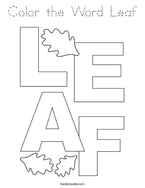 Color the Word Leaf Coloring Page